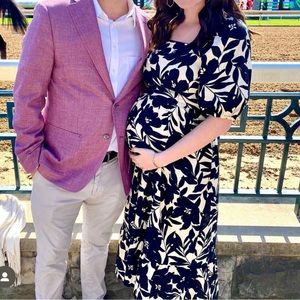 Target black and white print midi dress